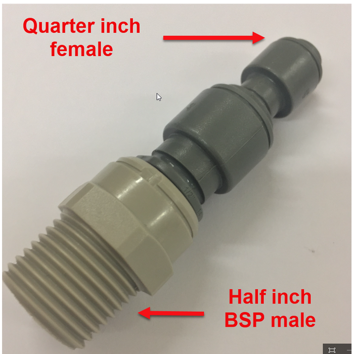 Half Inch Male to 1/4 inch Female Adapter Combination - AD-0.5-Inch