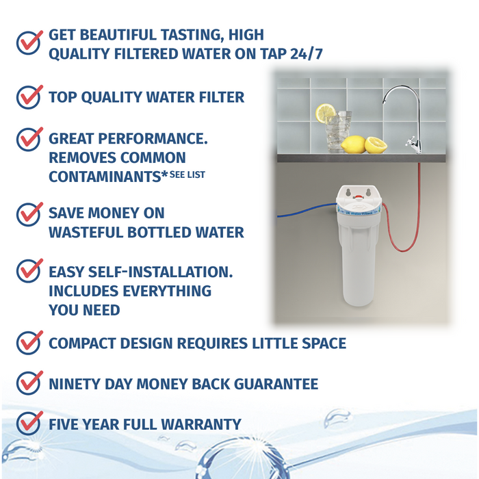 ANTI-SCALE Undersink Water Filter System with *up to 6 Month Anti Scale Cartridge