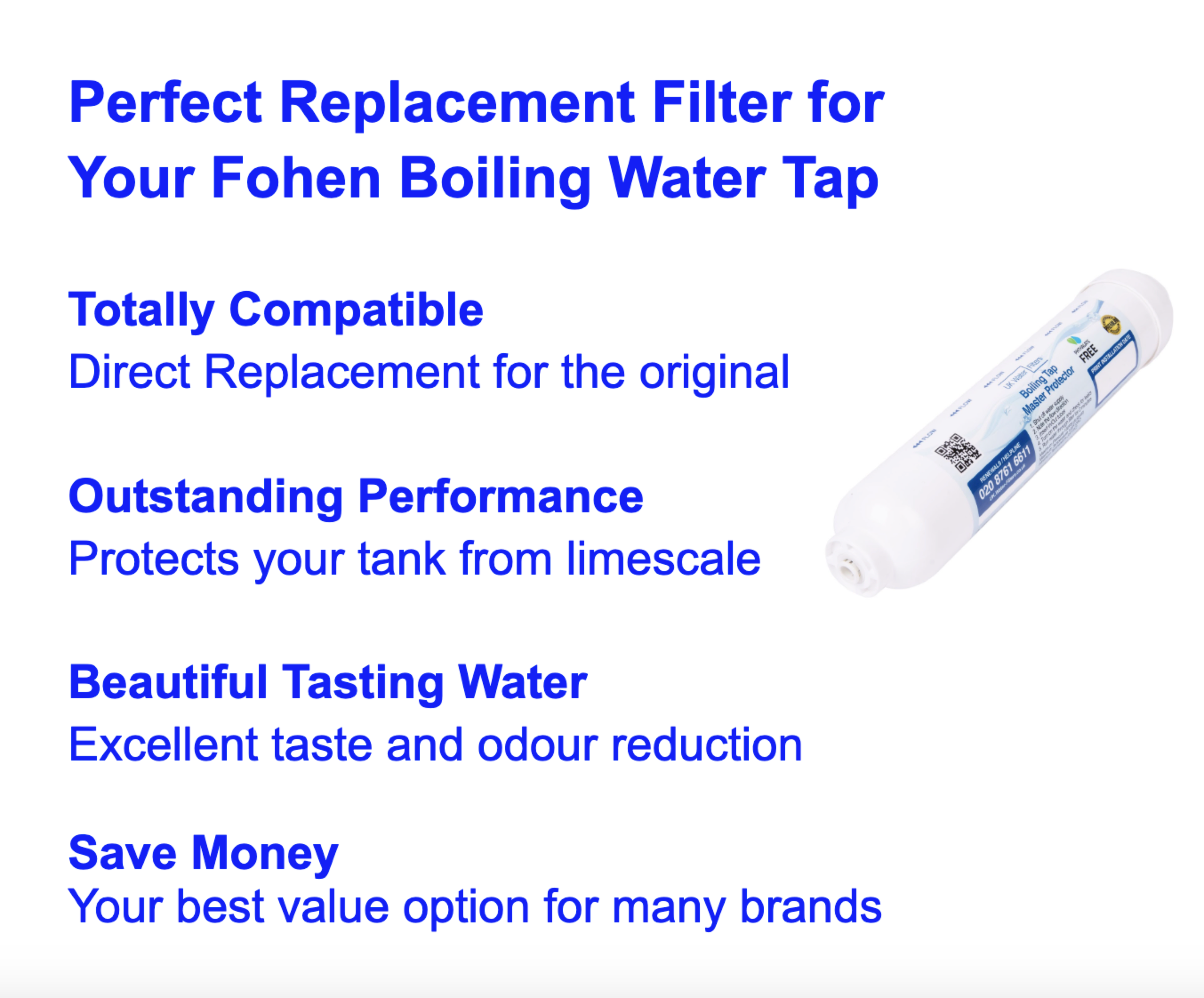 Fohen Boiling Tap Compatible Replacement Water Filter-image
