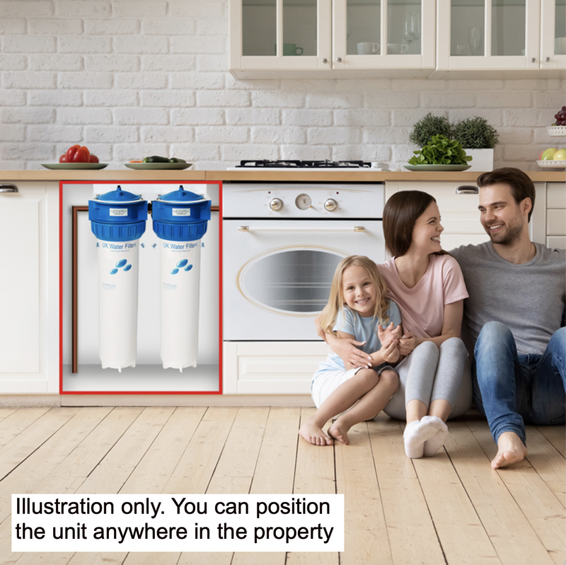 High-Flow Whole House Filter with Salt-Free Scale Reduction – Larger Homes
