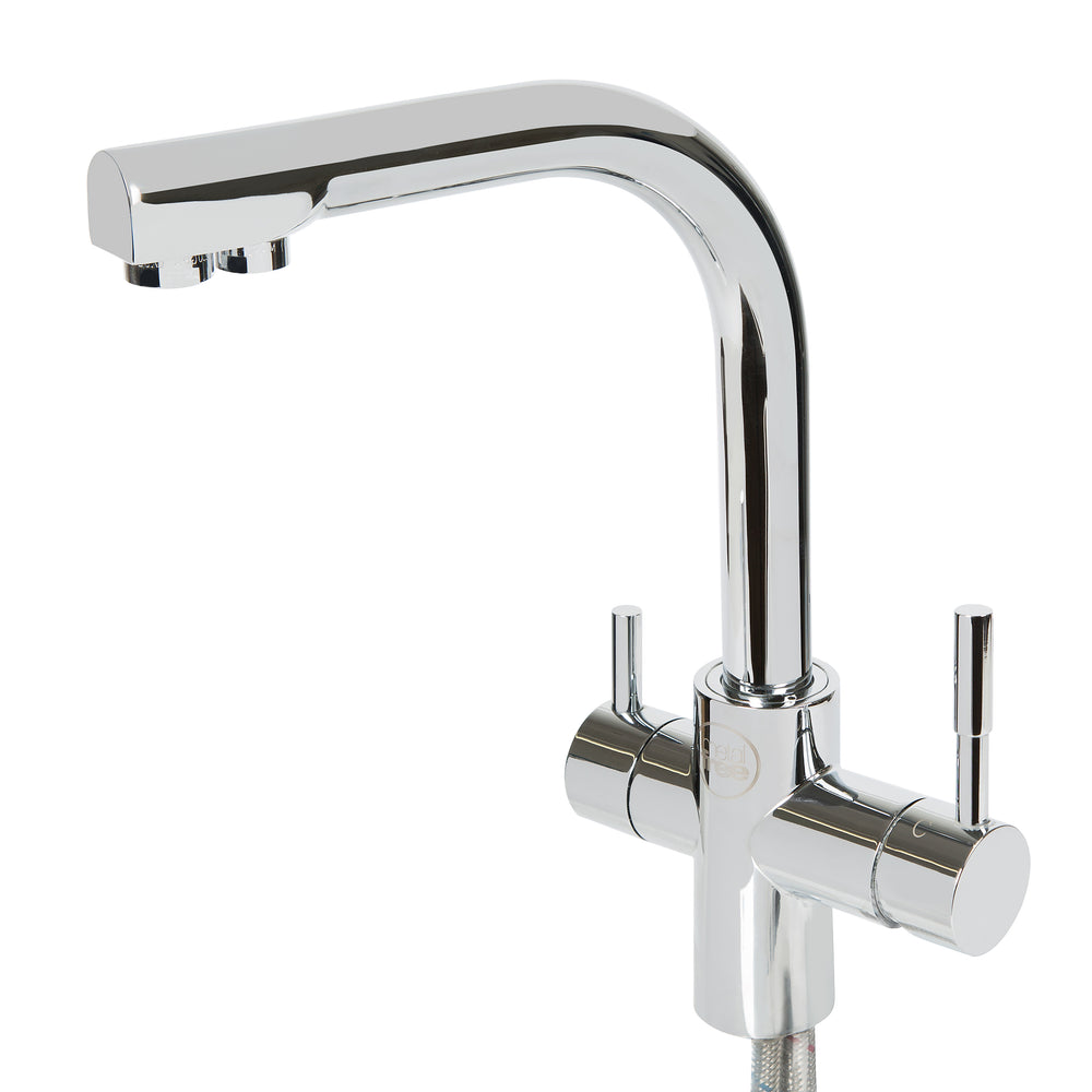 three way tap with hot cold and filtered water