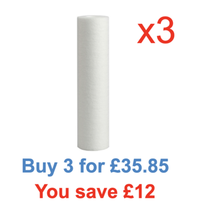 Three 10 Inch Polypropylene Pre Filter 5 Micron Pack-image