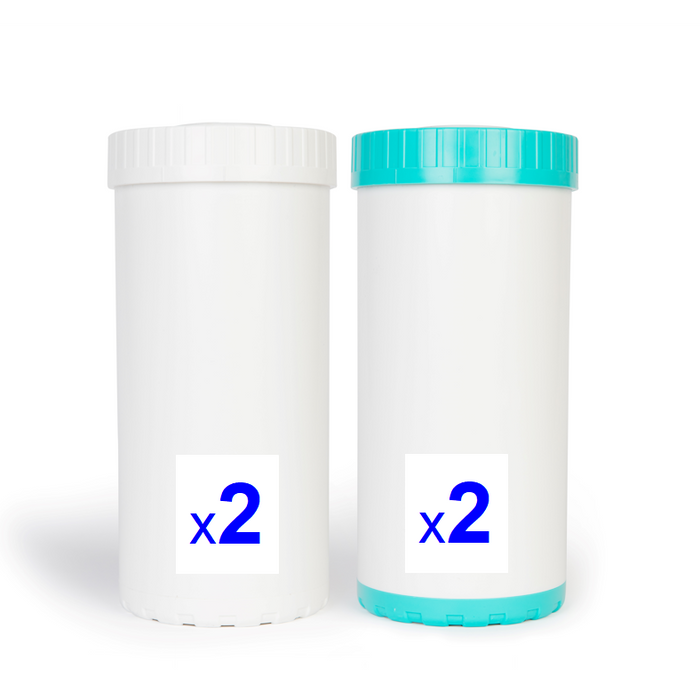 Fil16/SC16 Double unit Whole House Water Filter Plus Scale Centurion Cartridges Renewa