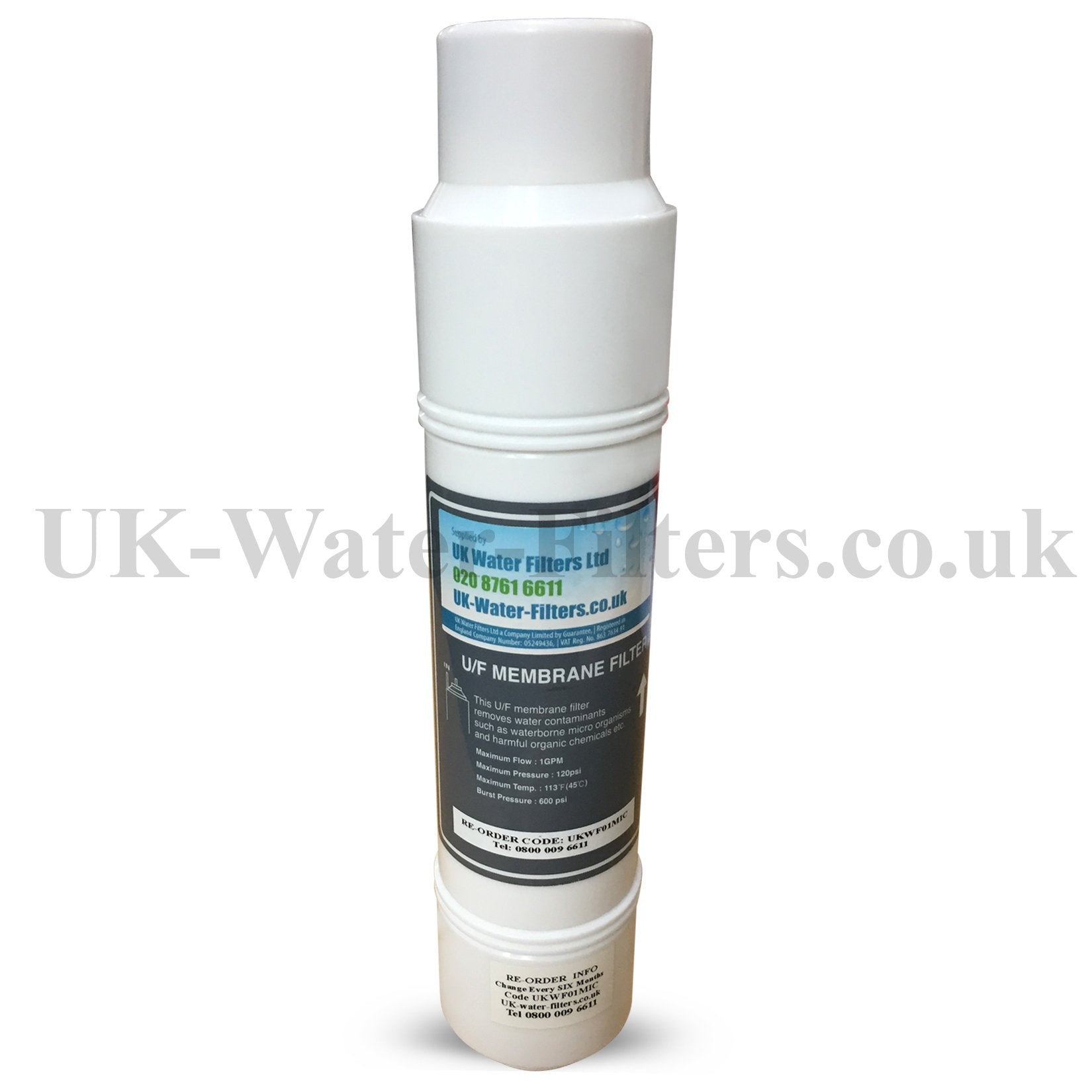 Membrane Ultrafiltration Cartridge with Cap On Front On-image