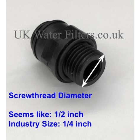 1/4 Male Straight Threaded-to-Tube Adapter, Push Fit 8mm Pair